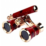 Binokulaarne teleskoop antiikne 3x25 naiste ooperiprillid, teatriklaasi k&auml;epide punane