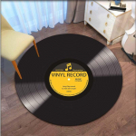 Retro plaadimuusika plaadi muster vaip pehme &uuml;mmargune tekk libisemiskindel matt CD ala vaip elutuba magamistoa sisekujundus ala vaip 120cm