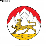 Tri mishki WCS1096 P&otilde;hja-Osseetia Vabariigi riigivapp autokleebis PVC kleebised tarvikud kerega veoauto kleebis 11x11cm -S