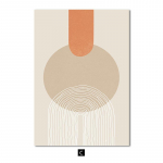 Geomeetriline abstraktne joon, naise plakat Morandi oranž v&auml;rviline l&otilde;uendimaal, seinakunsti prindi pilt elutoa kaunistamiseks A4 21x30cm No Frame