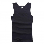 Meeste Lihasvestid Puuvillane Aluspesu Varrukateta Tank Top Solid Muscle Vest Aluss&auml;rgid Kandiline krae V&otilde;imlemisriided Kulturismi Tankid XXL must