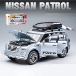 1/32 Scale Nissan Patrol maasturi simulatsiooniga sulamist automudel laste metallist tagasit&otilde;mbamisheli ja kerge survevalatud m&auml;nguauto kingitus poistele 1/32-17.1x7.8x6.1cm hall