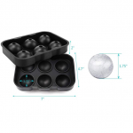 Pudingivormi kuubik j&auml;&auml;masin, suur kuubik 6 ruudu kandikuga vormid viski kokteilid silikoon 1 pc Round must