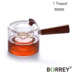 500 ml klaasist teekann koos infusioonivooderdise filtriga teekeetja puidust k&auml;epidemega kontori keedun&otilde;ude komplekt veekeetja 1 pcs Teapot(500ml)