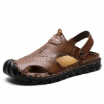 Meeste sandaalid suvised uued libisemiskindlad nahast sandaalid pehmed sussid, lamedad meeste vabaajajalatsid Hombre 38-46 38 pruun