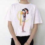 Sailor Moon Summer Fashion T-s&auml;rk naiste Harajuku l&uuml;hikeste varrukatega l&otilde;bus Ulzzang T-s&auml;rk armas S valge