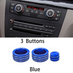 Car Air Conditioning Sound Knob Cover Interior Decoration For BMW 1 Series 2006-2012 E81 E82 E87 E88 ( 3 Or 4 buttons Red 3 pcs black