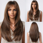 ALAN EATON Black Pink Ombre s&uuml;nteetilised parukad mustadele naistele Pikakihilised sirged parukad Segav&auml;rvilised Cosplay Juuksed K&otilde;rge Temperatuur