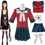 Anime Danganronpa Harukawa Maki Cosplay Parukas koos Topidega L&uuml;hike Seelik Koolit&uuml;drukute Riietus J&otilde;ulude Karnevali Peokost&uuml;&uuml;mid M-(Costume+Wig)