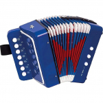 Akordion lapsed, akordion 10 nuppu rihmaga, akordion algajad lapsed, akordion muusikainstrument lastele alates 3. eluaastast sinine