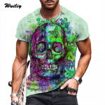 Lillede pealumustriga T-s&auml;rk meestele Rainbow Skeleton Graphic 3D Print Tee igap&auml;evane spordi T-s&auml;rk naiste/meeste uudne La Hip Hop Top Asian size 2XL