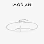 Modian 925 Sterling Silver Classic Simple Cross elegantsed reguleeritavad k&auml;ev&otilde;rud naiste v&otilde;rede peened ehtetarvikud h&otilde;be