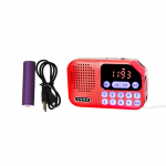 Taskuraadio kaasaskantav FM-vastuv&otilde;tja TF-kaart/USB/k&otilde;rvaklapid MP3-muusikam&auml;ngija digitaalse LED-ekraaniga/helendav nupp/18650 aku punane