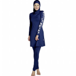 Moslem Lady Modesty ujumisriided ujumistrikoo T&auml;iskattega Islamic Beachwear Arab Burkini L sinine