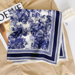 Moodne Bandana puuvillane kaelasall Naiste luksuslik lillemustriga sallid taskur&auml;tik ruudukujuline peapael 68x68cm