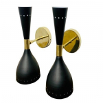 Must 1950. aastate keskpaiga messingist Itaalia Diabolo seinalamp