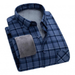 Meeste talvine s&uuml;giss&auml;rk Ruuduline print Kontrastsus V&auml;rvus Rev&auml;&auml;r Pikad Varrukad Paks Palus Ametlik Business Syle Patch Tasku &Uuml;herealine Keskpikkus 4XL sinine
