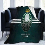 Palmeirase klubi logo mustriga tekk Brasiilia jalgpall Pehme Soe Kerge flanelltekk Voodile Reisimiseks Hotell Voodikate 76x102cm(30x40in) gray