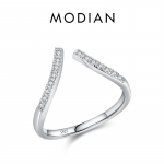 Modian 925 Sterling Silver Avatud suurusega nimetiss&otilde;rmus naistele Klassikaline s&auml;delev pulmakihlus luksuslikud peened ehted 5 h&otilde;be