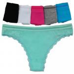 6 tk Naiste stringid puuvillased G-stringid Seksikad pitsilised T-selja alusp&uuml;ksid Naiste aluspesu Naiste naiste alusp&uuml;ksid M