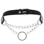 Naised Mehed Punk Chain Choker kaelakee O &uuml;mmargune &uuml;mmargune Kunstnahast krae ehted