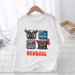 Red Ball Print Funny Kids 1-12 aastane T-s&auml;rk T&uuml;drukute Suvised Topid Poiste riided Multifilm Armas laste l&uuml;hikeste varrukatega T-s&auml;rk 110cm