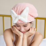 Armsad sametist juuksekuivatusr&auml;tikud Super imav juukser&auml;tikum&uuml;ts Quick Dry Head Wrap Du&scaron;im&uuml;ts m&auml;rgadele juustele roosa