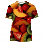 Mood Maasika Virsikutr&uuml;kiga Puuvilja Graafilised T-s&auml;rgid Meestele L&otilde;busad Unisex Baggy T-s&auml;rgid Esteetilised vabaajar&otilde;ivad 4XL