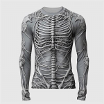 Graafiline Skelett Skulls Mood vabaaja meeste 3D-prindiga T-s&auml;rk Tee-sport V&auml;ljas, p&uuml;hade T-s&auml;rk Pikkade varrukatega Meeste kaelariided S