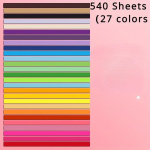 540/560 lehte origami t&auml;hepaberribad 8 erineva kujundusega armsa multifilmi origamiga k&auml;sit&ouml;&ouml; tegemiseks, koolis &otilde;petamiseks origami t&auml;hepaber 540 Sheets(27 Colors Mixed)