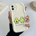Samsung Galaxy A25 iPhone 15 jaoks Xiaomi Poco X6 Pro Redmi 12c Huawei Honor 90 telefoni&uuml;mbrised NY8 Delicious Avokaadokunsti eksklusiivne Kreemmustriline pehme &uuml;mbris Samsung A22 valge