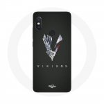 &Uuml;mbris Xiaomi Redmi Note 5 AI kahe kaameraga Vikings Series 6. hooaja logoga V Sword hall must taust