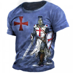 Retro templir&uuml;&uuml;tlid Meeste T-s&auml;rgid Suvised lahtised pol&uuml;estrist l&uuml;hikeste varrukatega meeste topid Crusader Soldier r&otilde;ivad r&otilde;ivad 2XL
