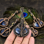 Natural Sodalite Gemstone Handmade Copper Wire Wrap Gift Pendant 3.94 y6u00