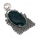 Natural Moss Agate Gemstone Handmade 925 Sterling Silver Pendant 2.84 n9k30