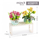 Mini ehitusklotsid Lilled DIY taimekimbud Potitaimede mudelid Kokkupandud m&auml;nguasjad, mis sobivad kodu kaunistamiseks P&uuml;hadekingitused