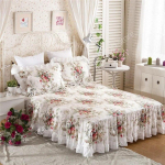 100% puuvillane voodi seelik lilleline volangidega pits voodi seelik Princess libisemisvastane madratsi kate Kodu voodi kate seelik kaitsev voodikate 1pc Skirt 120x200cm