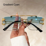 Vintage &auml;&auml;risteta p&auml;ikeseprillid Mehed Naiste Mood Suured ruudukujulised varjud Prillid Uued Double Bridge Gradient UV400 p&auml;ikeseprillid