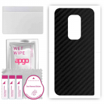 apgo Protective Skin Sticker for the back compatible with Motorola Moto Defy 2021, Wrap Film, Foil, Vinyl - Pattern Carbon Black