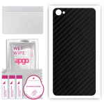 apgo Protective Skin Sticker for the back compatible with Kruger&Matz Flow 5, Wrap Film, Foil, Vinyl - Pattern Carbon Black