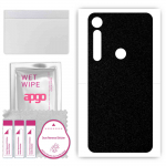 apgo Protective Skin Sticker for the back compatible with Motorola One Vision Plus, Wrap Film, Foil, Vinyl - Pattern Matte Black