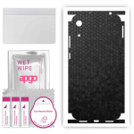 apgo Protective Skin Sticker for the back+sides compatible with Honor 8A 2020, Full Wrap Film, Foil, Vinyl - Pattern Black Honeycomb
