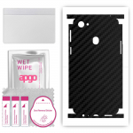 apgo Protective Skin Sticker for the back+sides compatible with Oppo F7, Full Wrap Film, Foil, Vinyl - Pattern Carbon Black