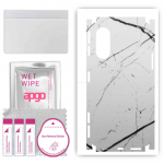 apgo Protective Skin Sticker for the back+sides compatible with Xiaomi Redmi K40 Gaming, Full Wrap Film, Foil, Vinyl - Pattern White Marble