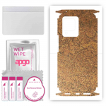 apgo Protective Skin Sticker for the back+sides compatible with Vivo S12 Pro, Full Wrap Film, Foil, Vinyl - Pattern Rusty Copper