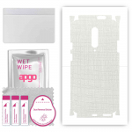 apgo Protective Skin Sticker for the back+sides compatible with OnePlus 7 Pro 5G, Full Wrap Film, Foil, Vinyl - Pattern White Fabric