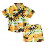 2&ndash;14-aastased lapsed poistele l&uuml;hikeste varrukatega s&auml;rk, topp ja l&uuml;hikesed p&uuml;ksid Hawaiian Beach Coconut Tree p&uuml;hade stiilis prinditud &uuml;likond 120