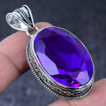 Natural Pink Amethyst Gemstone Handmade 925 Sterling Silver Pendant 2.17 f5e46