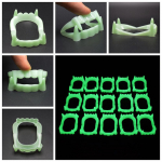 2 tk Devil Tooth Fangs Halloweeni dekoratiivsed helendavad proteesid