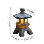 Decor Zeni kaunistused P&auml;ikeseenergial t&ouml;&ouml;tav torn Aed Kuju Palee laternad Hiina p&auml;ikeselamp kivist sisehoovi pagoodi latern set 2